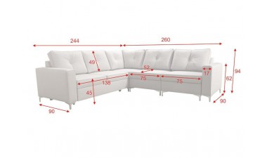 corner-sofa-beds - ADONIS III left side all in Graceland Cream corner-sofa-beds - ADONIS III left side all in Graceland Cream - 9