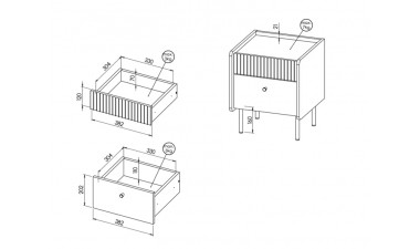 chest-of-drawers - Arianna Bedside Table