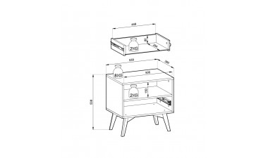 chest-of-drawers - Komo Bedside Table - 19