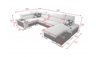 corner-sofa-beds - Melody IV Mini Corner Sofa Bed U Shape - 16