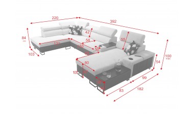 corner-sofa-beds - Melody V Corner Sofa Bed U Shape - 24