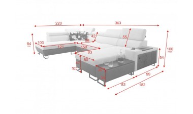 corner-sofa-beds - Melody VI Corner Sofa Bed U Shape - 22