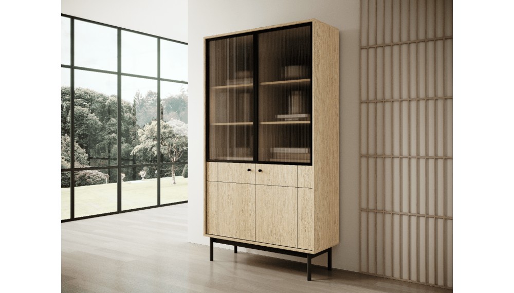 cabinets - Japandi Glass Cabinet WT104