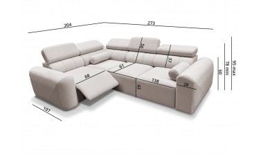 corner-sofa-beds - Volare II Mix Corner Sofa Bed With Recliner - 8