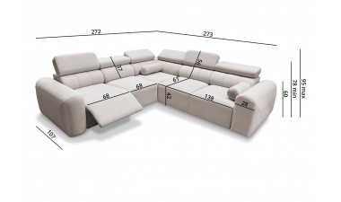 corner-sofa-beds - Volare III Mix Corner Sofa Bed With Recliner - 7