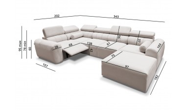 corner-sofa-beds - Volare IV Mix Corner Sofa Bed With Recliner - 8
