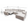 Volare IV Mix Corner Sofa Bed With Recliner - 8