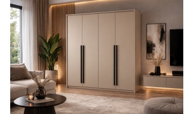 wardrobes - Braga 210 Wardrobe Sand Beige - 4