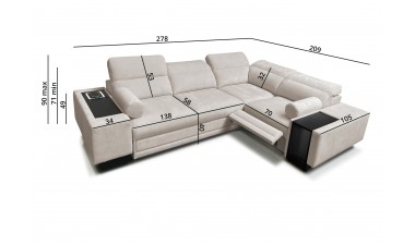 corner-sofa-beds - Enzo II Mix Corner Sofa Bed with Relax Function - 4