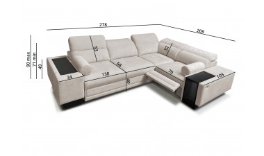 corner-sofa-beds - Enzo II Mix Corner Sofa Bed with Relax Function - 9