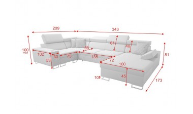 u-shaped-corner-sofa-beds - Salvato IV Mini - 3